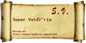 Seper Valéria névjegykártya